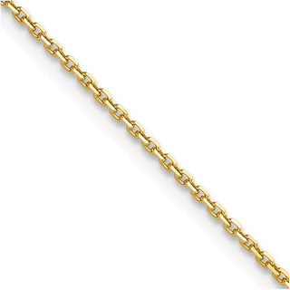 16" 10k Yellow Gold 1.3mm Diamond-cut Cable Chain