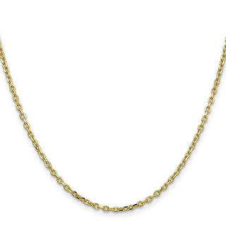 24" 10k Yellow Gold 2.2mm Diamond-cut Cable Chain