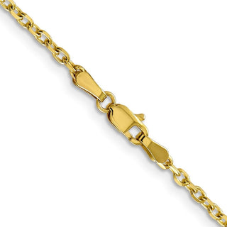 24" 10k Yellow Gold 2.2mm Diamond-cut Cable Chain