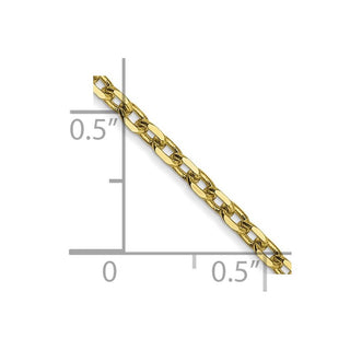 24" 10k Yellow Gold 2.2mm Diamond-cut Cable Chain