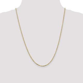 24" 10k Yellow Gold 2.2mm Diamond-cut Cable Chain