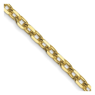 16" 10k Yellow Gold 2.2mm Diamond-cut Cable Chain