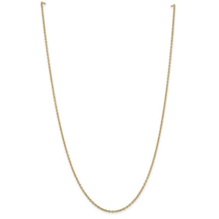 30" 10k Yellow Gold 2mm Round Open Link Cable Chain