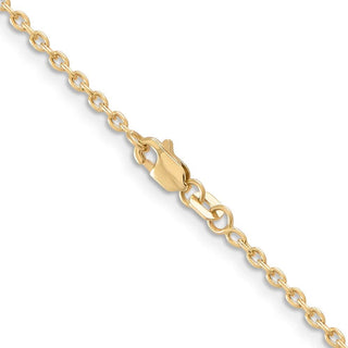 30" 10k Yellow Gold 2mm Round Open Link Cable Chain