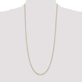 30" 10k Yellow Gold 2mm Round Open Link Cable Chain