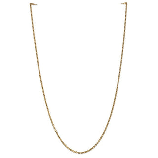 30" 10k Yellow Gold 2.4mm Round Open Link Cable Chain