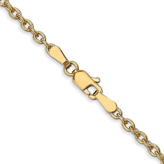 30" 10k Yellow Gold 2.4mm Round Open Link Cable Chain