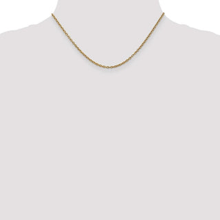 16" 10k Yellow Gold 2.4mm Round Open Link Cable Chain