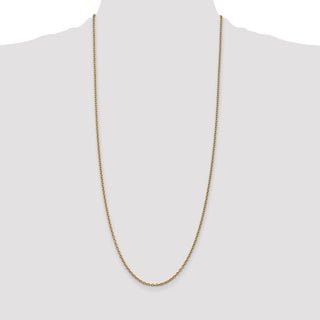 30" 10k Yellow Gold 2.4mm Round Open Link Cable Chain