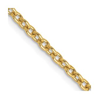 24" 10k Yellow Gold 2.4mm Round Open Link Cable Chain