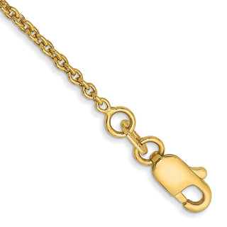 9" 10k Yellow Gold 1.4mm Solid Polished Cable Chain Anklet