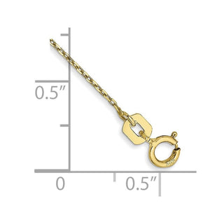 10" 10k Yellow Gold .8mm Diamond-cut Cable Chain Anklet