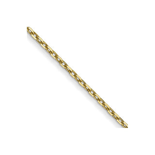 14" 10k Yellow Gold .8mm Diamond-cut Cable with Spring Ring Clasp Chain