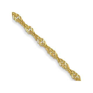 30" 10k Yellow Gold 1.4mm Singapore Chain