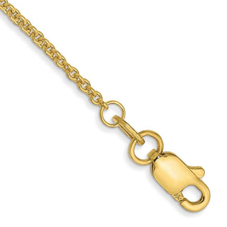 10" 10k Yellow Gold 1.4mm Cable Chain Anklet