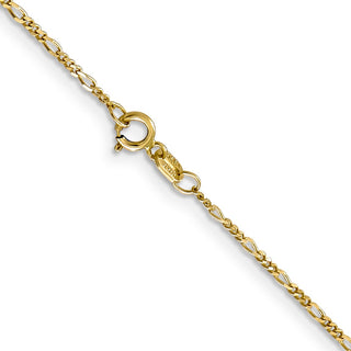 16" 10k Yellow Gold 1.25mm Flat Figaro Pendant Chain