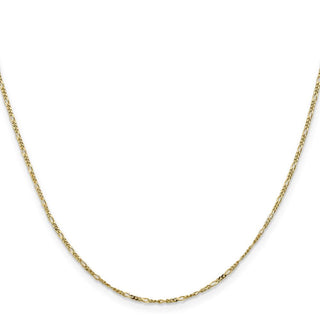 24" 10k Yellow Gold 1.25mm Flat Figaro Pendant Chain