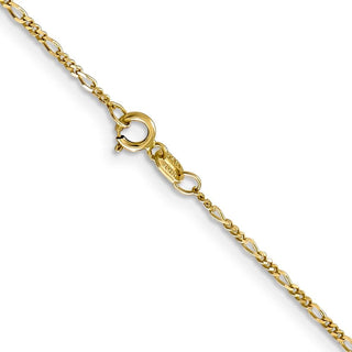24" 10k Yellow Gold 1.25mm Flat Figaro Pendant Chain