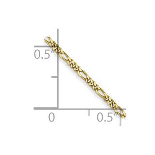 24" 10k Yellow Gold 1.25mm Flat Figaro Pendant Chain