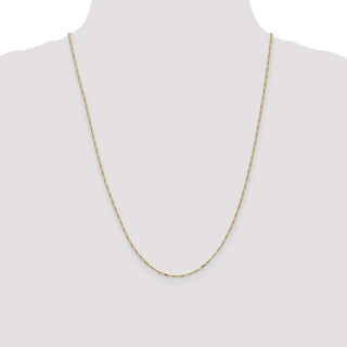 24" 10k Yellow Gold 1.25mm Flat Figaro Pendant Chain