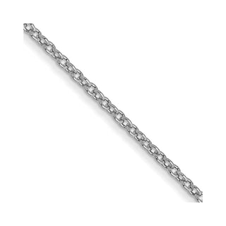 16" 10k White Gold 1mm Cable Chain