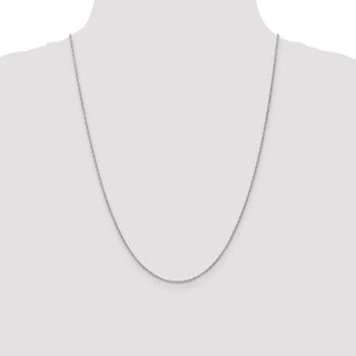 24" 10k White Gold 1.3mm Heavy-Baby Rope Chain