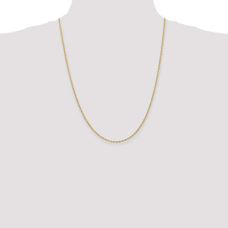 24" 10k Yellow Gold 1.85mm Diamond-cut Quadruple Rope Chain