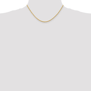 16" 10k Yellow Gold 2.25mm Diamond-cut Quadruple Rope Chain