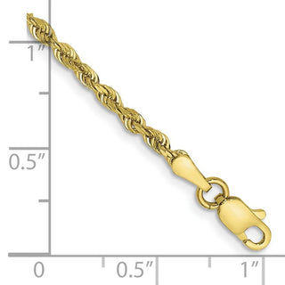 8" 10k Yellow Gold 2.25mm Diamond-cut Quadruple Rope Chain