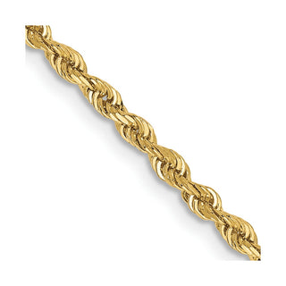 16" 10k Yellow Gold 2.25mm Diamond-cut Quadruple Rope Chain