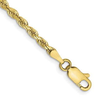 8" 10k Yellow Gold 2.75mm Diamond-cut Quadruple Rope Chain