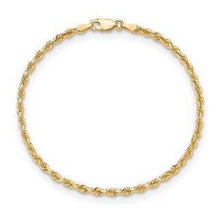 8" 10k Yellow Gold 3mm Diamond-cut Quadruple Rope Chain