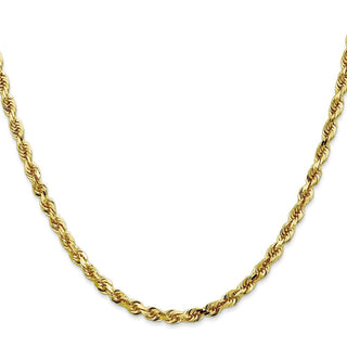 26" 10k Yellow Gold 4mm Diamond-cut Quadruple Rope Chain