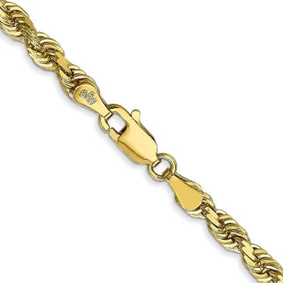 26" 10k Yellow Gold 4mm Diamond-cut Quadruple Rope Chain