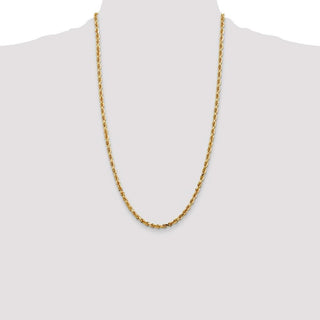 26" 10k Yellow Gold 4mm Diamond-cut Quadruple Rope Chain