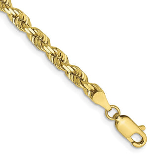 8" 10k Yellow Gold 4mm Diamond-cut Quadruple Rope Chain