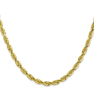 24" 10k Yellow Gold 4.5mm Diamond-cut Quadruple Rope Chain