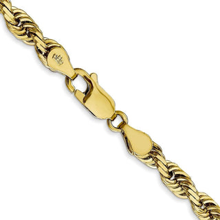 24" 10k Yellow Gold 4.5mm Diamond-cut Quadruple Rope Chain