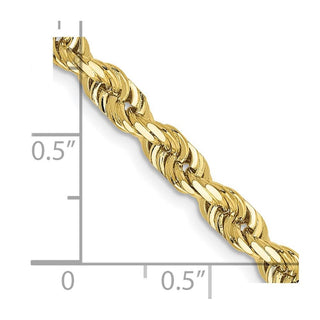 24" 10k Yellow Gold 4.5mm Diamond-cut Quadruple Rope Chain