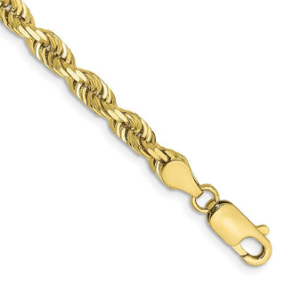 8" 10k Yellow Gold 4.5mm Diamond-cut Quadruple Rope Chain