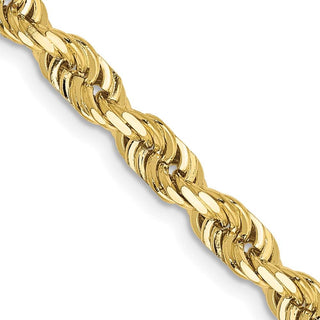24" 10k Yellow Gold 4.5mm Diamond-cut Quadruple Rope Chain