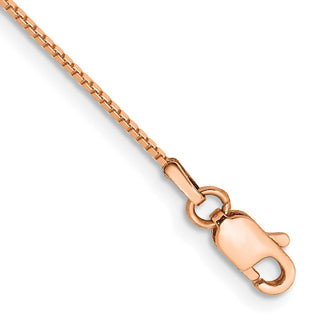 10" 10k Rose Gold .9mm Box Link Chain Anklet
