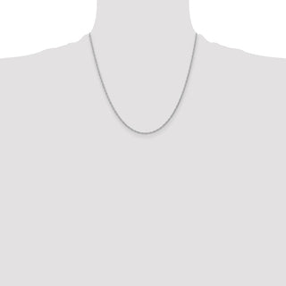 20" 14k White Gold 1.35mm Carded Cable Rope Chain Necklace
