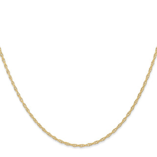 24" 14k Yellow Gold 1.35mm Carded Cable Rope Chain Necklace