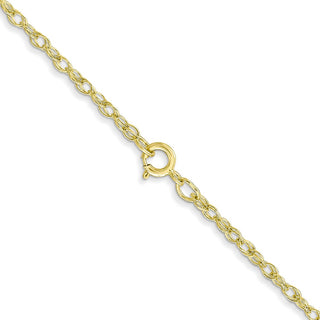 24" 14k Yellow Gold 1.35mm Carded Cable Rope Chain Necklace