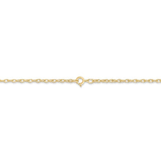 18" 14k Yellow Gold 1.35mm Carded Cable Rope Chain Necklace