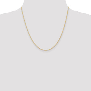 20" 14k Yellow Gold 1.35mm Carded Cable Rope Chain Necklace
