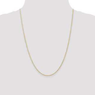 24" 14k Yellow Gold 1.35mm Carded Cable Rope Chain Necklace