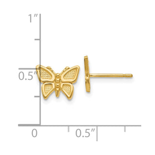 10k Yellow Gold 7mm Polished Butterfly Stud Earrings