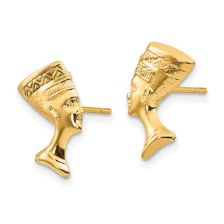 10k Yellow Gold 13mm Nefertiti Stud Earrings